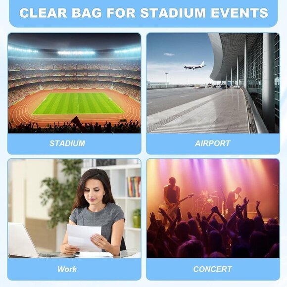 Clear PVC Bag Small Crossbody Purse for Stadium Concert Travel Work - Picture 6 of 7